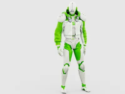 CYBORGTOPIA B-6  Rigged for Unreal Engine - Unity - MIXAMO 3D model