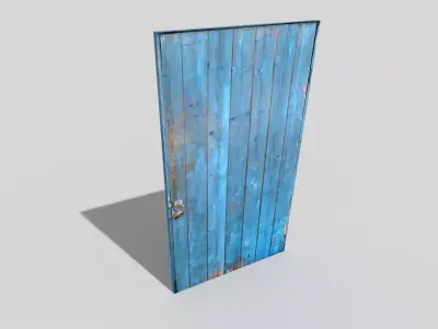 low poly door wooden Low-poly 3D model