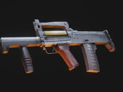 High-Fidelity 3D Groza Assault Rifle Model - Ready for Action Low-poly 3D model