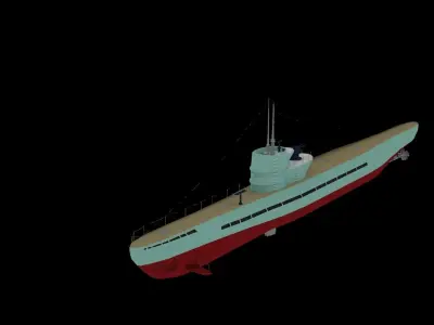 U Boat submarine Free 3D model