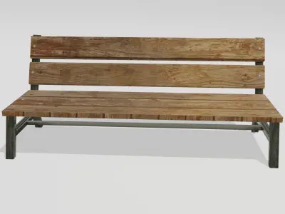 LOW POLY BENCH park Free low-poly 3D model