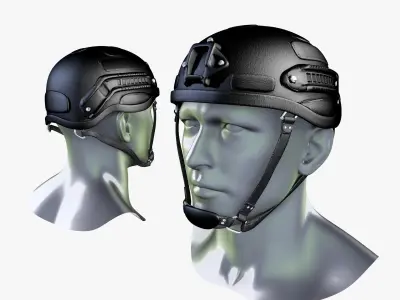 Ballistic Tactical Helmet Low Poly Low-poly 3D model