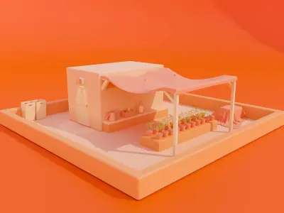 rooftop garden  Free low-poly 3D model
