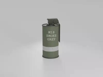 Textured and Rigged M18 Smoke Grenade Low-poly 3D model