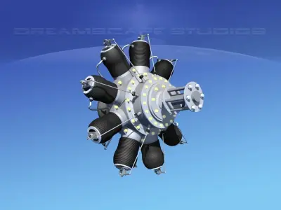Rotary Aircraft Engine  3D model