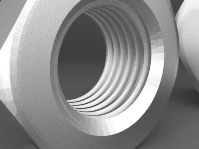 Nut DIN 934 - similar ISO 4032 - M2 to M90 3D model