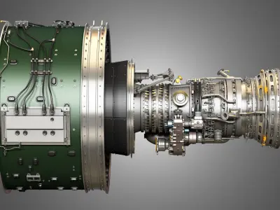 PW GTF Geared Turbofan Engine - with Interior Parts 3D model