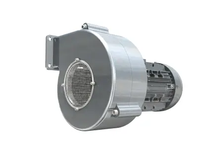 Industrial Centrifugal Blower Fan - Animated 3D model