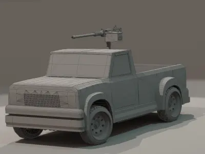 War pickupTruck Free low-poly 3D model