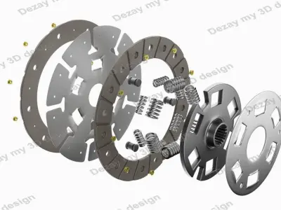 Spare parts for car clutch disk 3D model