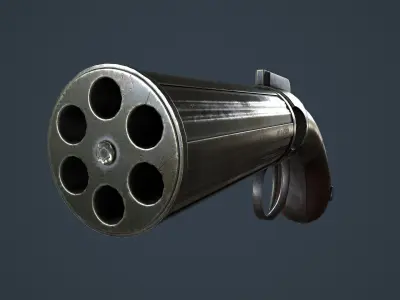 Allens and Turber Pepperbox Revolver Low-poly 3D model