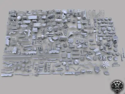 Sci-Fi Industrial Piece  Kitbash Collection 3D model