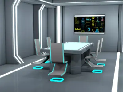 Sci Fi  Office Interior 3D model