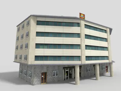 office city building 3 Low-poly 3D model