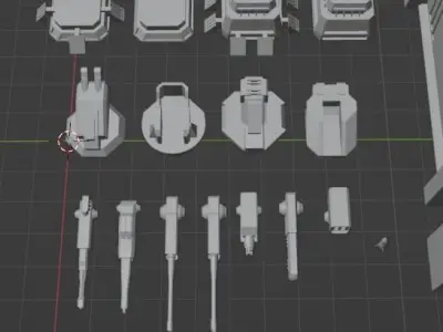 Modular defensive base 3D model