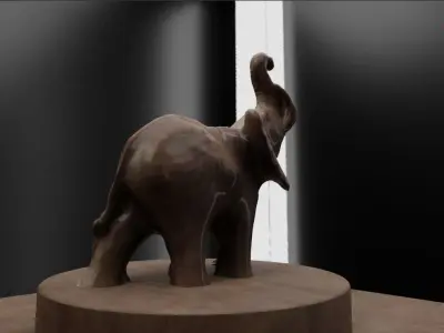 3D Scanned Porcelain Elephant 3D model