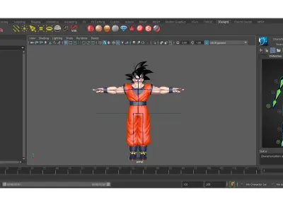 Goku 3D Model And Rig 3D model