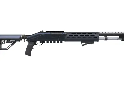 Shotgun 2 Used Low-poly 3D model