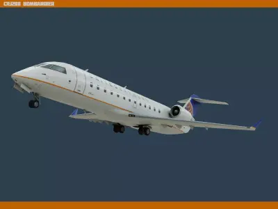 CRJ200 United Low-poly 3D model