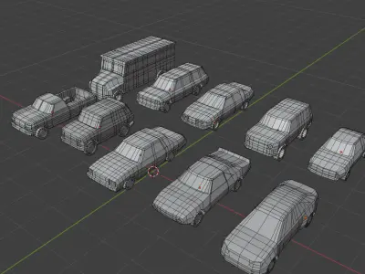 Low Poly Car Pack - 10 Unique Models for Your Projects Free low-poly 3D model