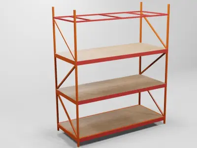 Warehouse Rack Storage Low-poly 3D model
