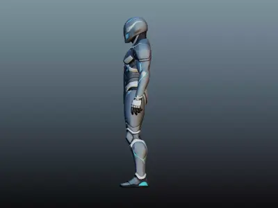 Robot soldier High-poly model KM-16 3D model