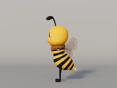 Rigged Cartoon Bee 3D model