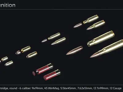 Scifi Minigun MLK 76 Low-poly 3D model