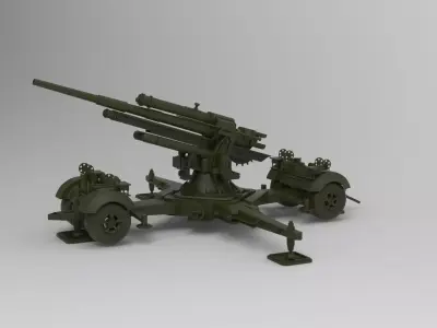 88 mm anti aircraft Missile Launcher 3D model