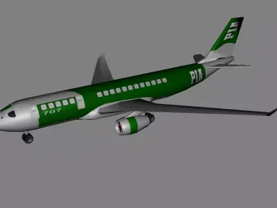Passenger Plane PIA Airbus Low-poly 3D model