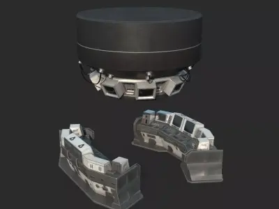 Future sci-fi interstellar early stage computer console 3D model