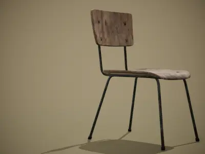 School Old Chair Free low-poly 3D model