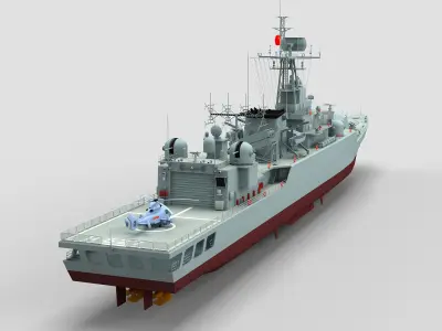 Chinese Navy Type053H3 Jiangwei Frigate 3D model