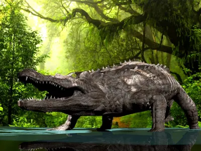 Sea Crocodile Low-poly 3D model