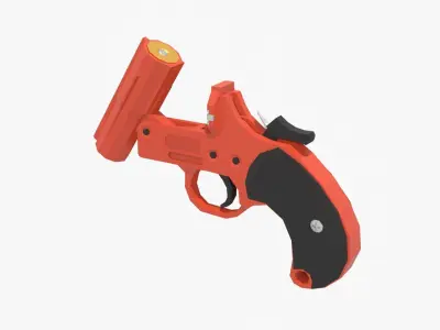 Flare gun Low-poly Low-poly 3D model