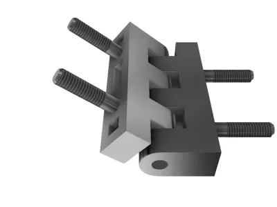 HINGE metal bracket with two bolts 3D model