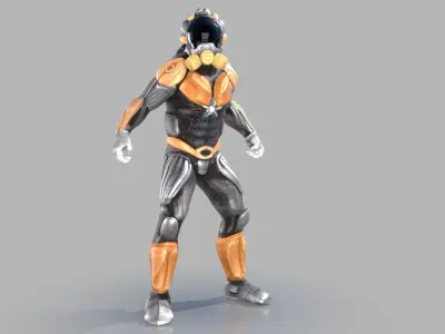 Sci fi warrior Low-poly 3D model