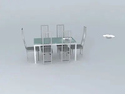 Table and chairs Free 3D model buy