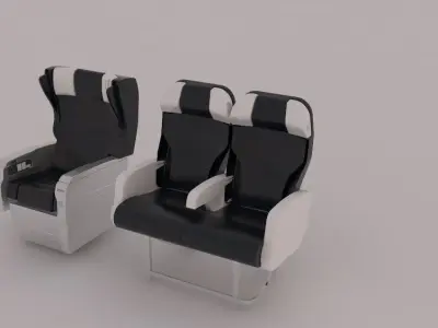 Airbus A319 Aircraft Seats 3D model