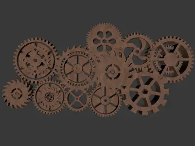 Industrial wind gear Low-poly 3D model