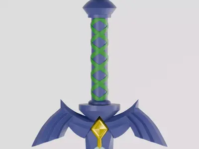 The Master Sword in its pedestal Low-poly 3D model