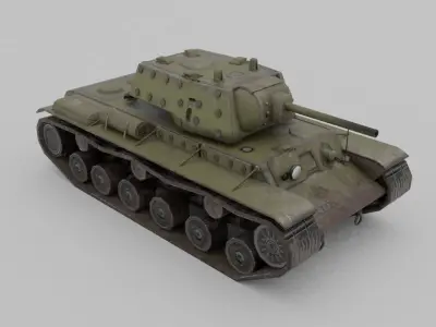 KV-1E Heavy Tank Low-poly 3D model