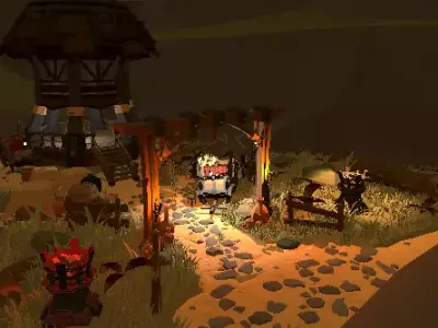 Stylized Fantasy Armory Environment Low Poly Game Ready Free low-poly 3D model