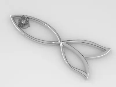 Elegant Illusion setting fish pendant Free 3D print model