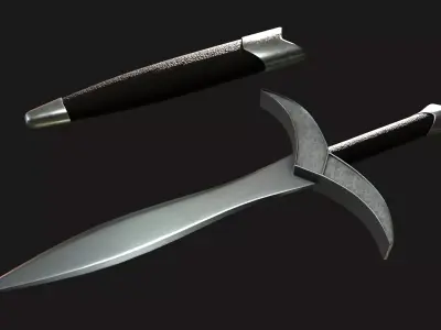 Blade with scabbard 3D model 3D model