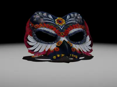 Scanned Owl Mask Low-poly 3D model