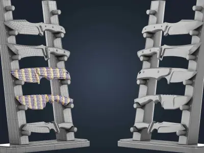 40 Knife Base Mesh Vol 04 Game Ready Low-poly 3D model