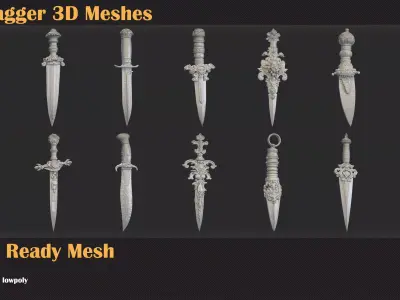 37 Dagger 3d meshes - VOL68 3D model