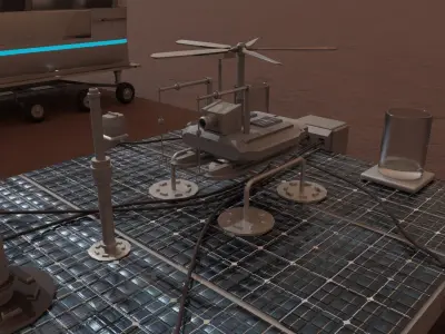 Mars Rover and vehicles Rigged Low-poly 3D model