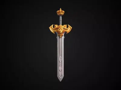 Stylized Rohan Sword - Gold Vow - Game Ready 3D model